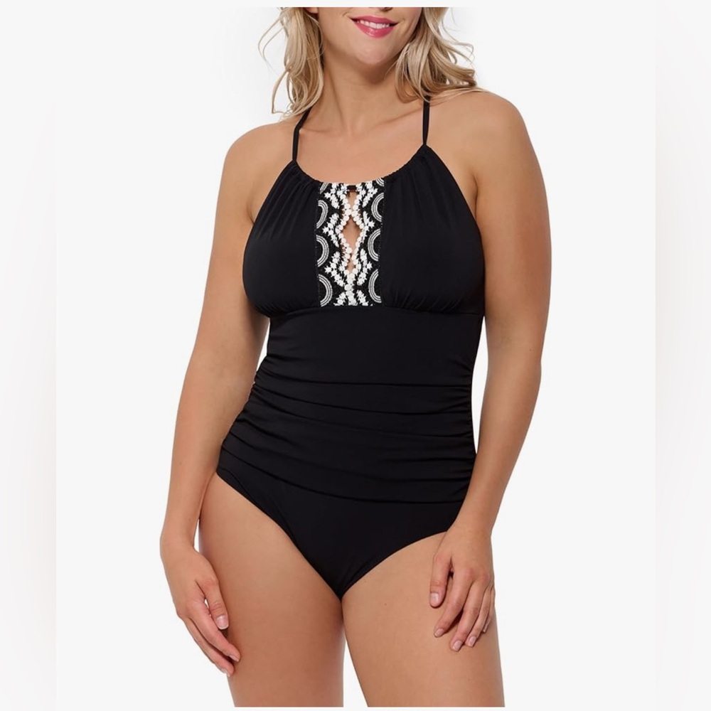 Christina Swimwear
Women's Standard St Bart's Lace High Neck W/Trim